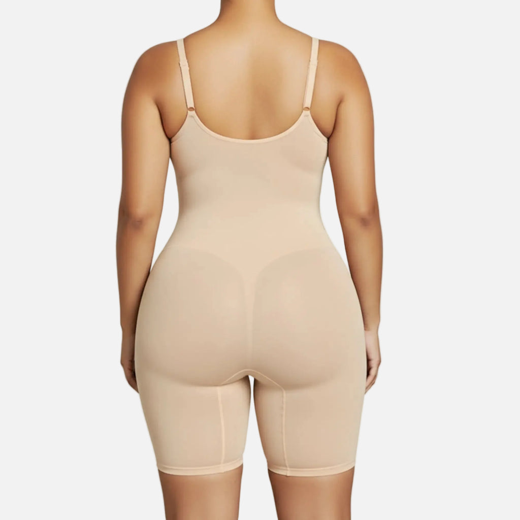 Beige shapewear garment on a white background